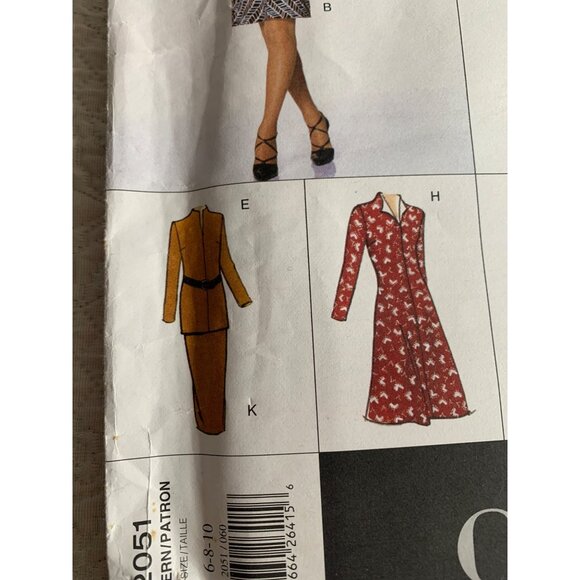 Vogue Misses Dress Sewing Pattern 2051 Sz 6 - 10 - Uncut - Picture 5 of 9